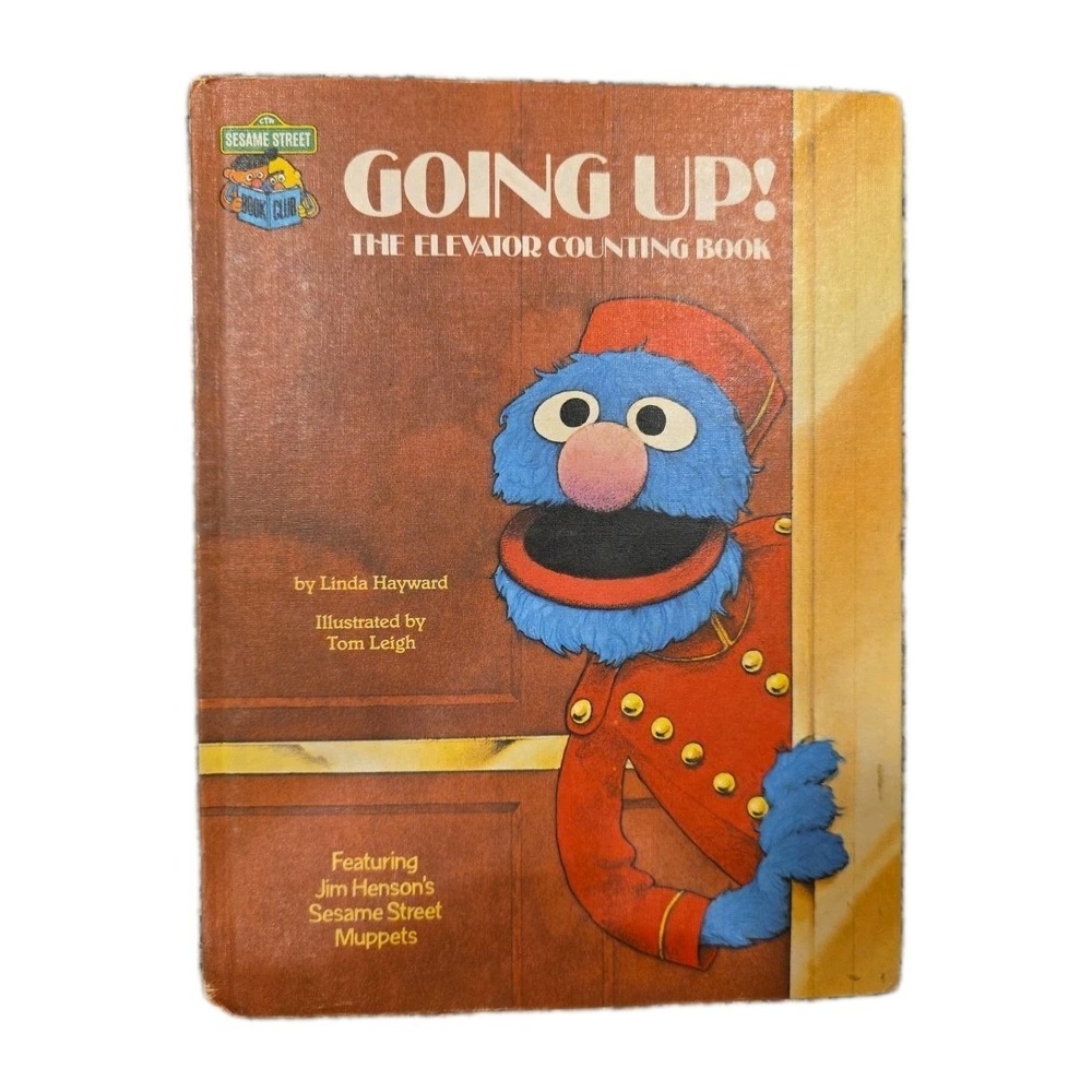 Vintage 1980 Sesame Street Going Up! The Elevator Counting‎ Book Hardcover